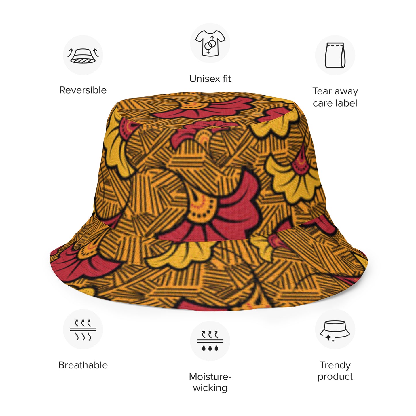 Ankara Leopard Reversible Bucket Hat