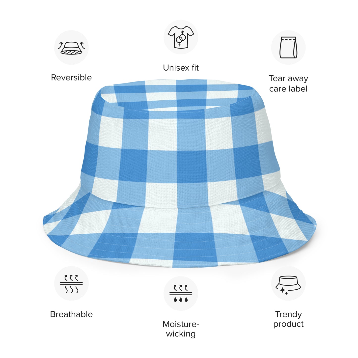 Blue Gingham Bucket Hat