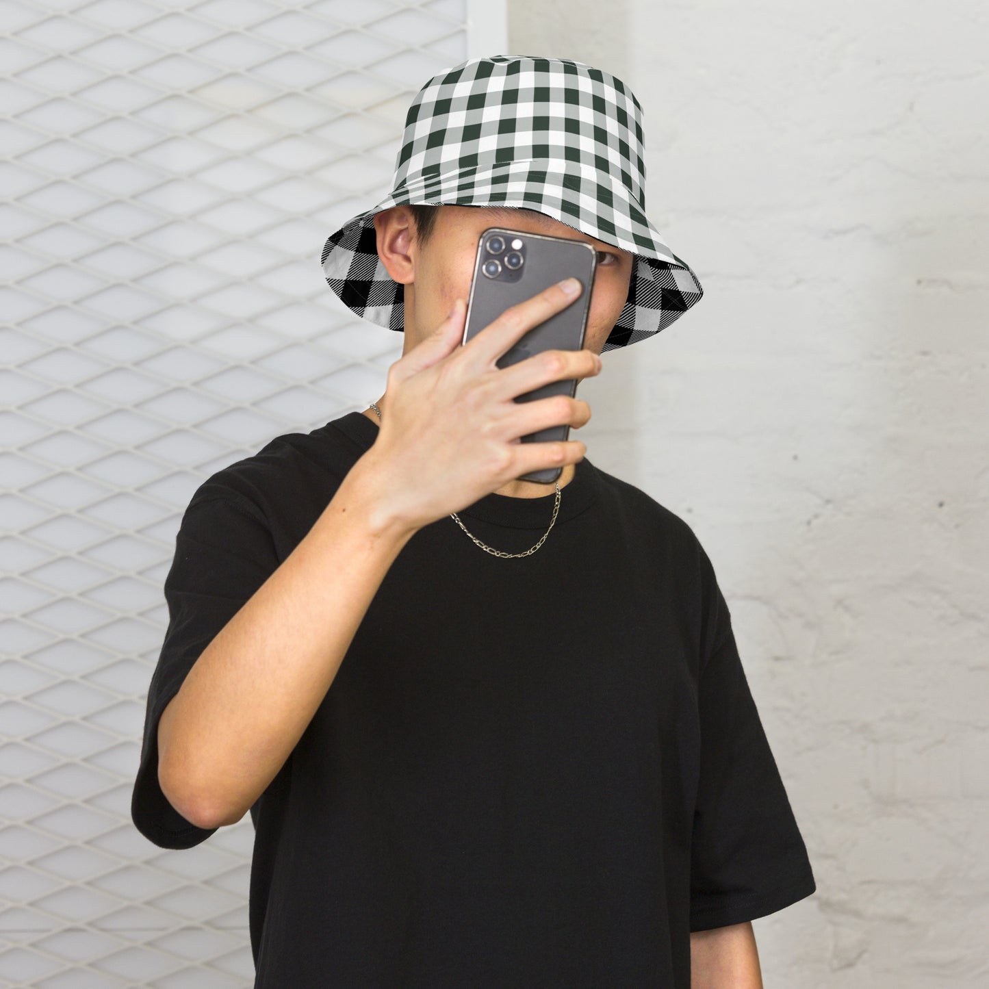 Gingham Reversible Bucket Hat