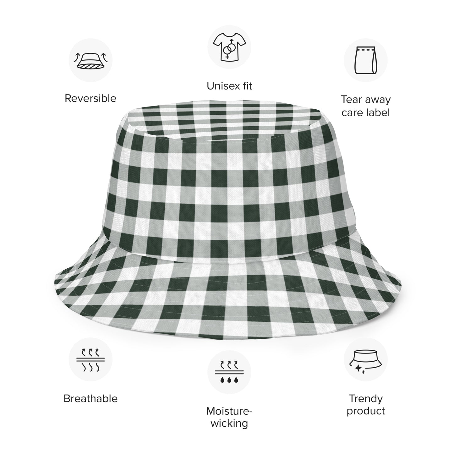 Gingham Reversible Bucket Hat