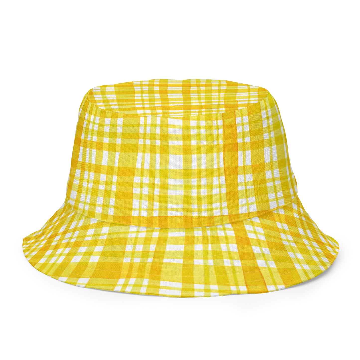 Yellow Gingham Reversible Bucket Hat