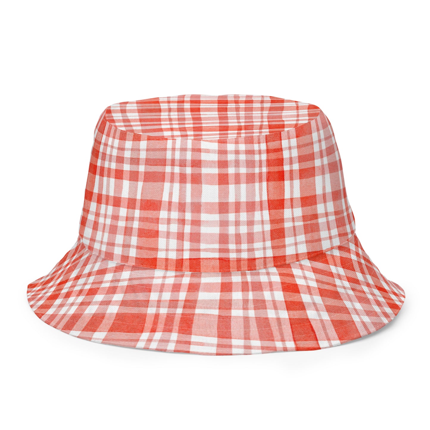 Red Gingham Reversible Bucket Hat