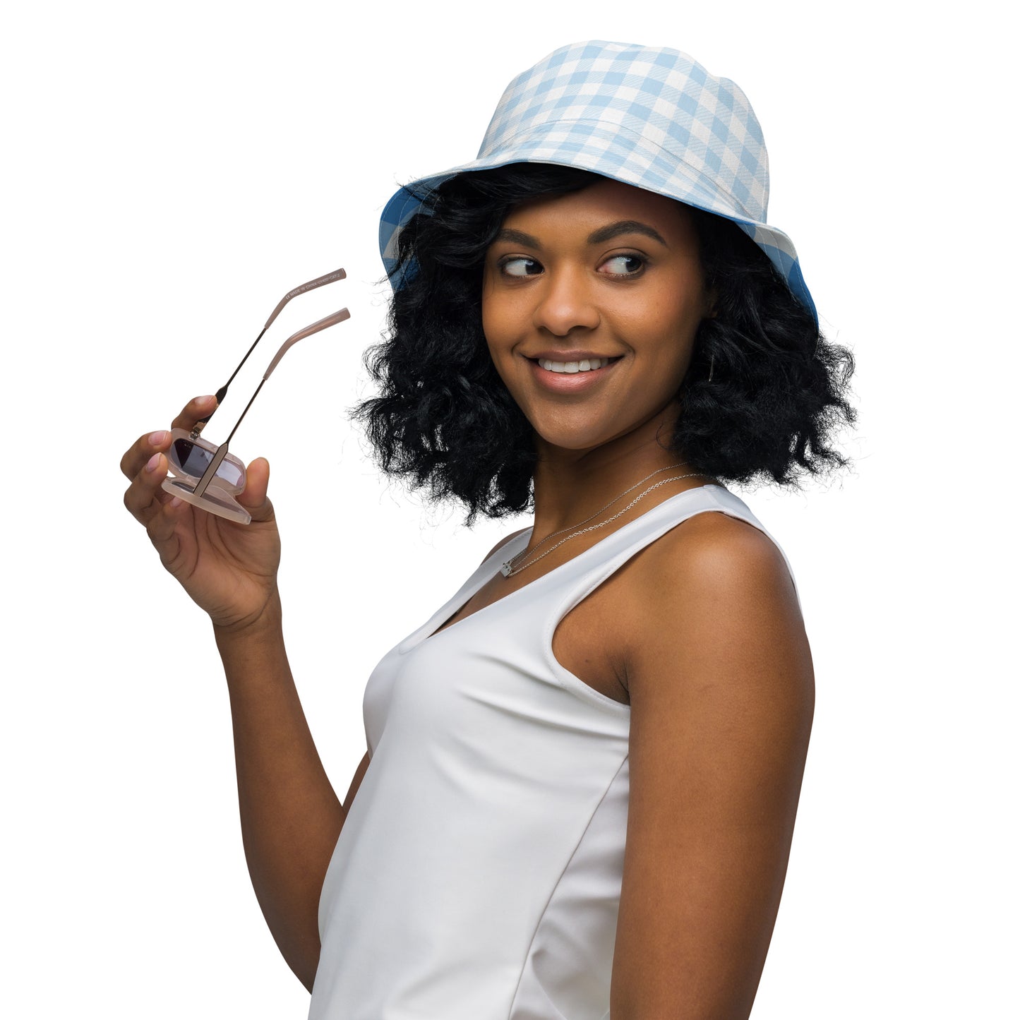 Blue Gingham Bucket Hat