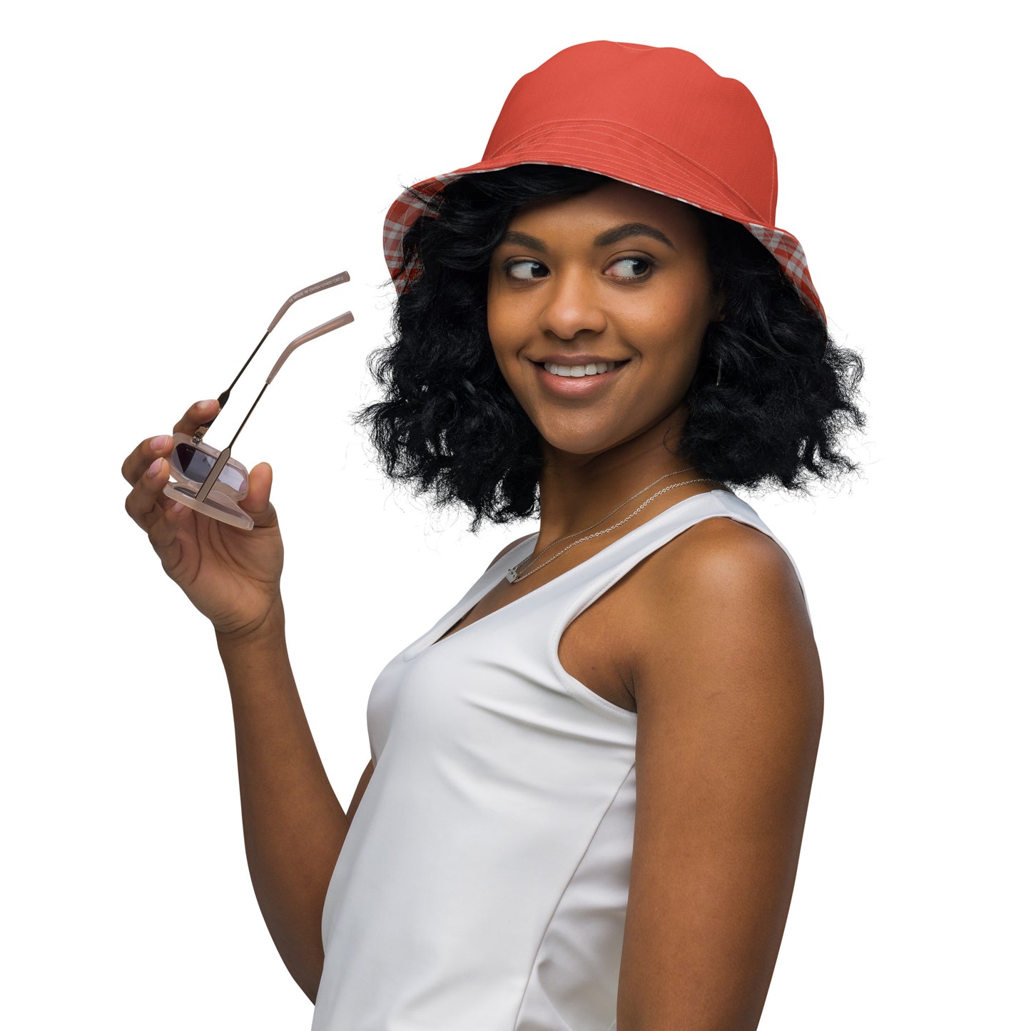 Red Gingham Reversible Bucket Hat