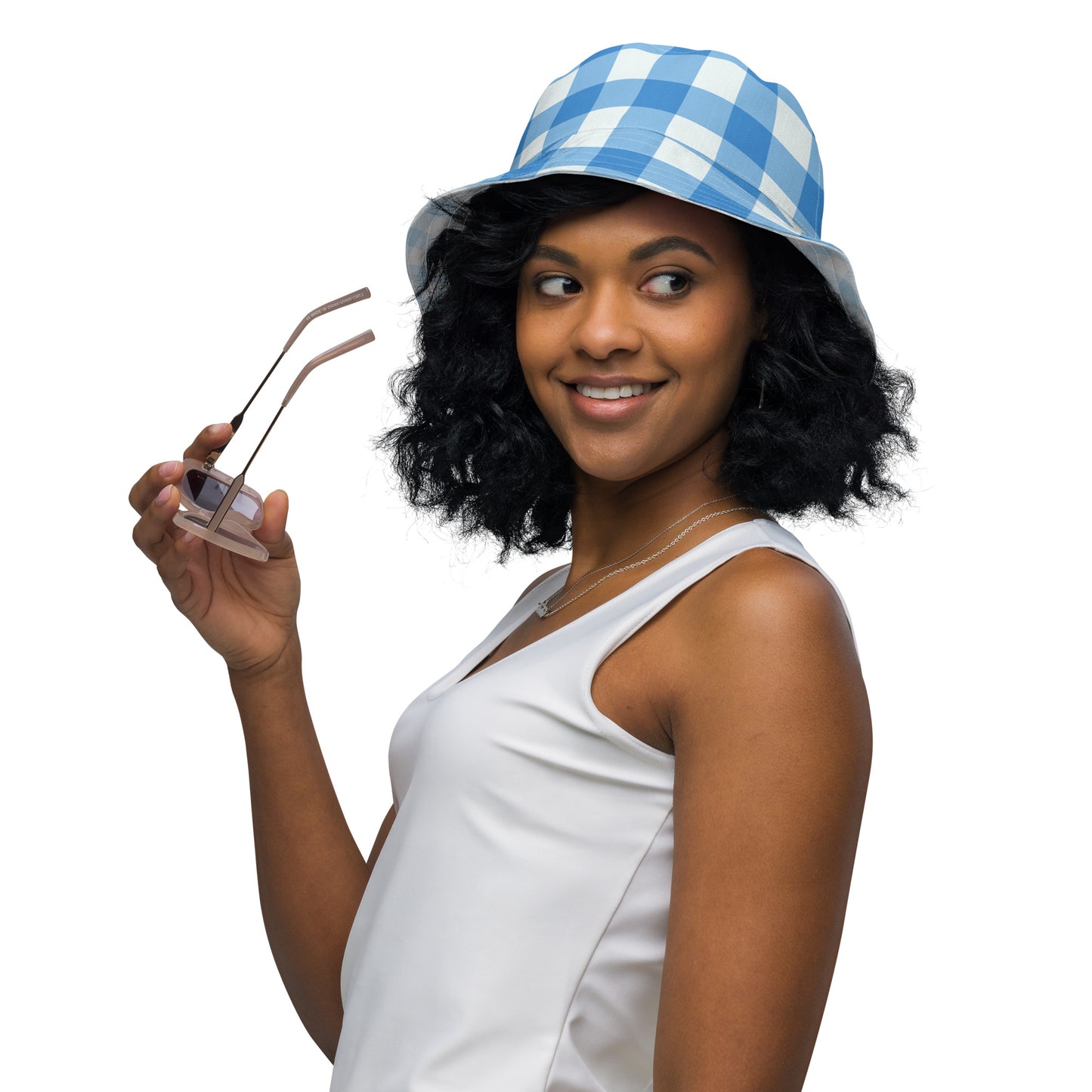 Blue Gingham Bucket Hat