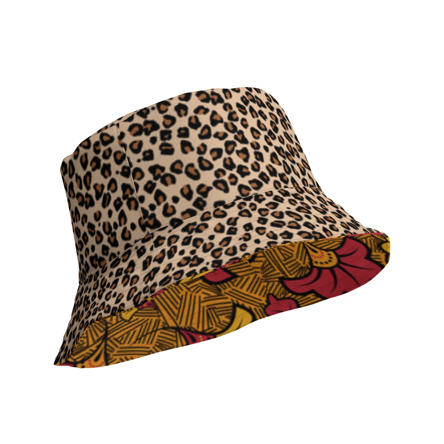 Ankara Leopard Reversible Bucket Hat