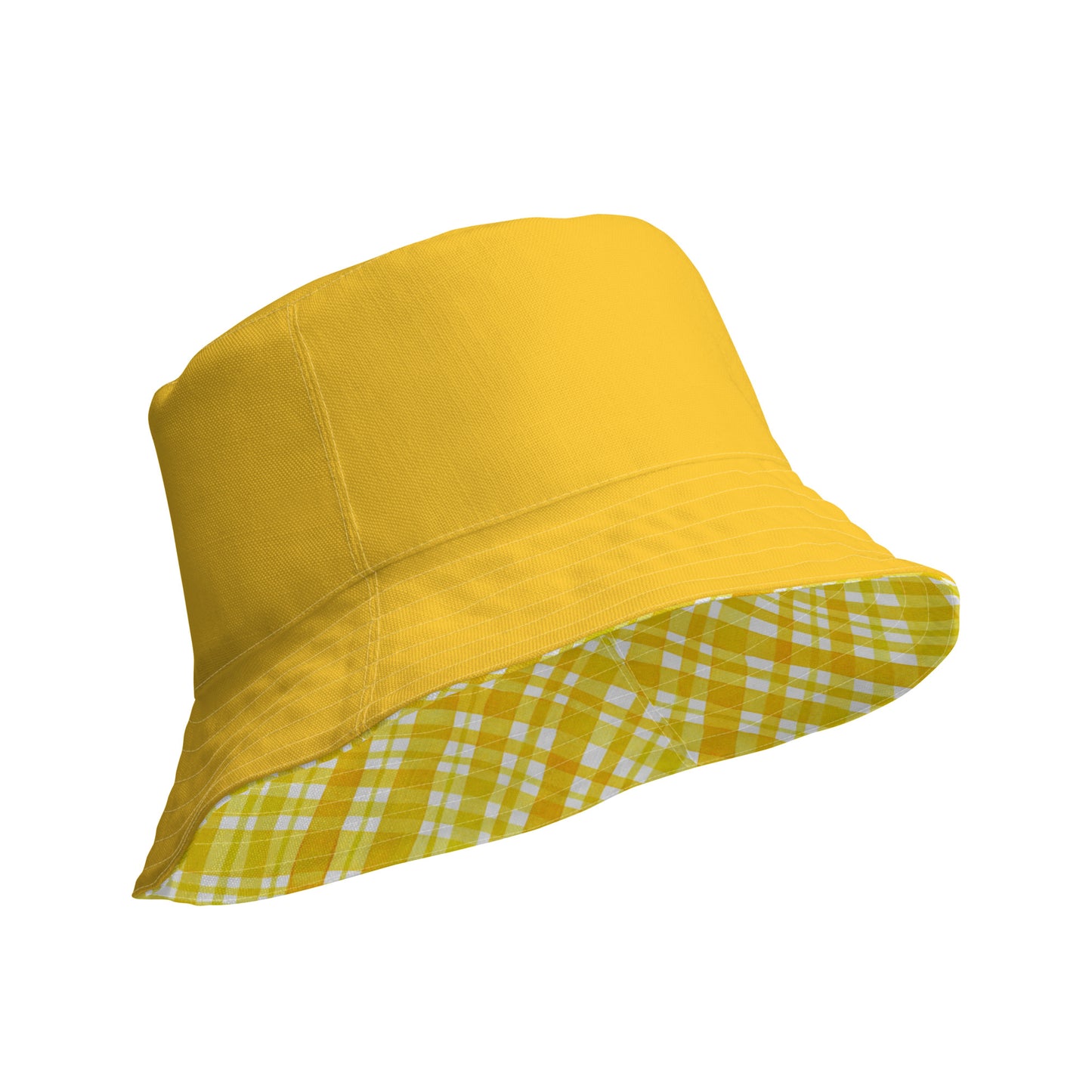 Yellow Gingham Reversible Bucket Hat