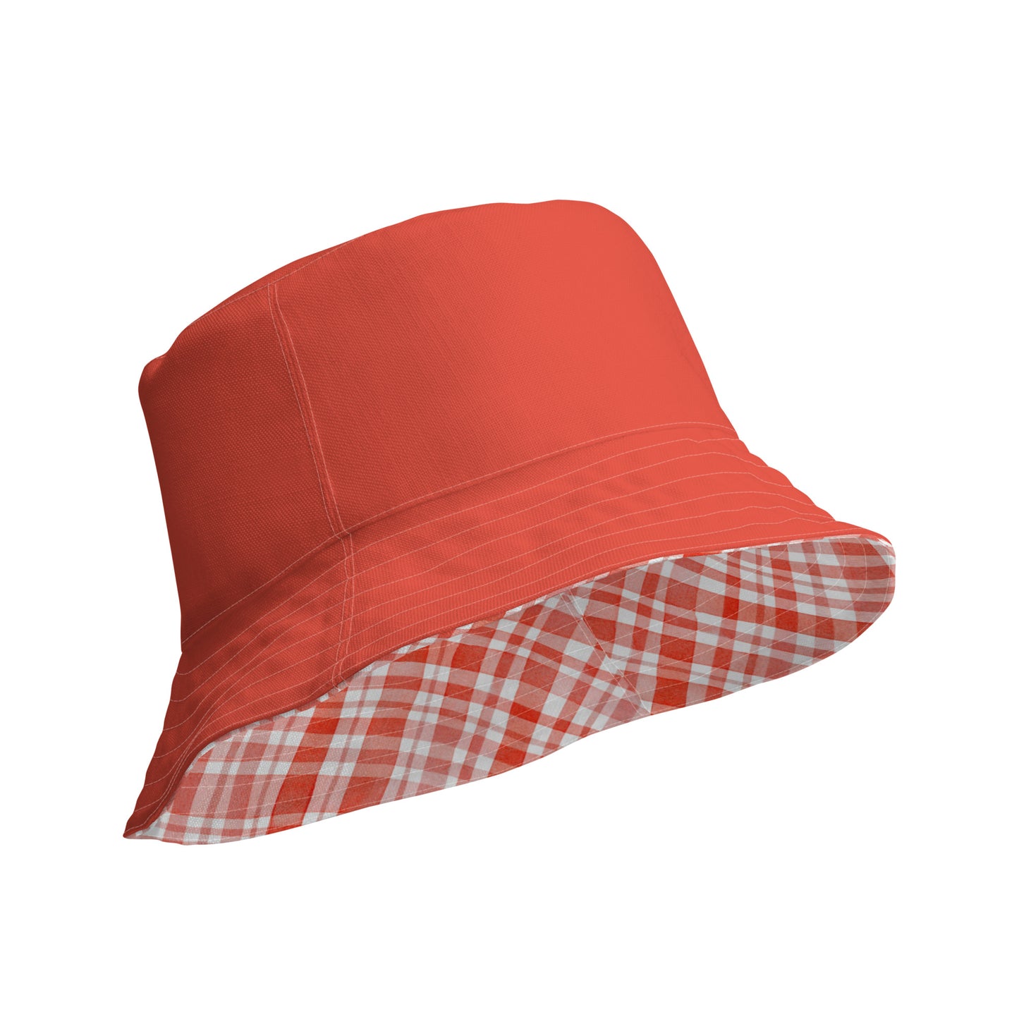 Red Gingham Reversible Bucket Hat