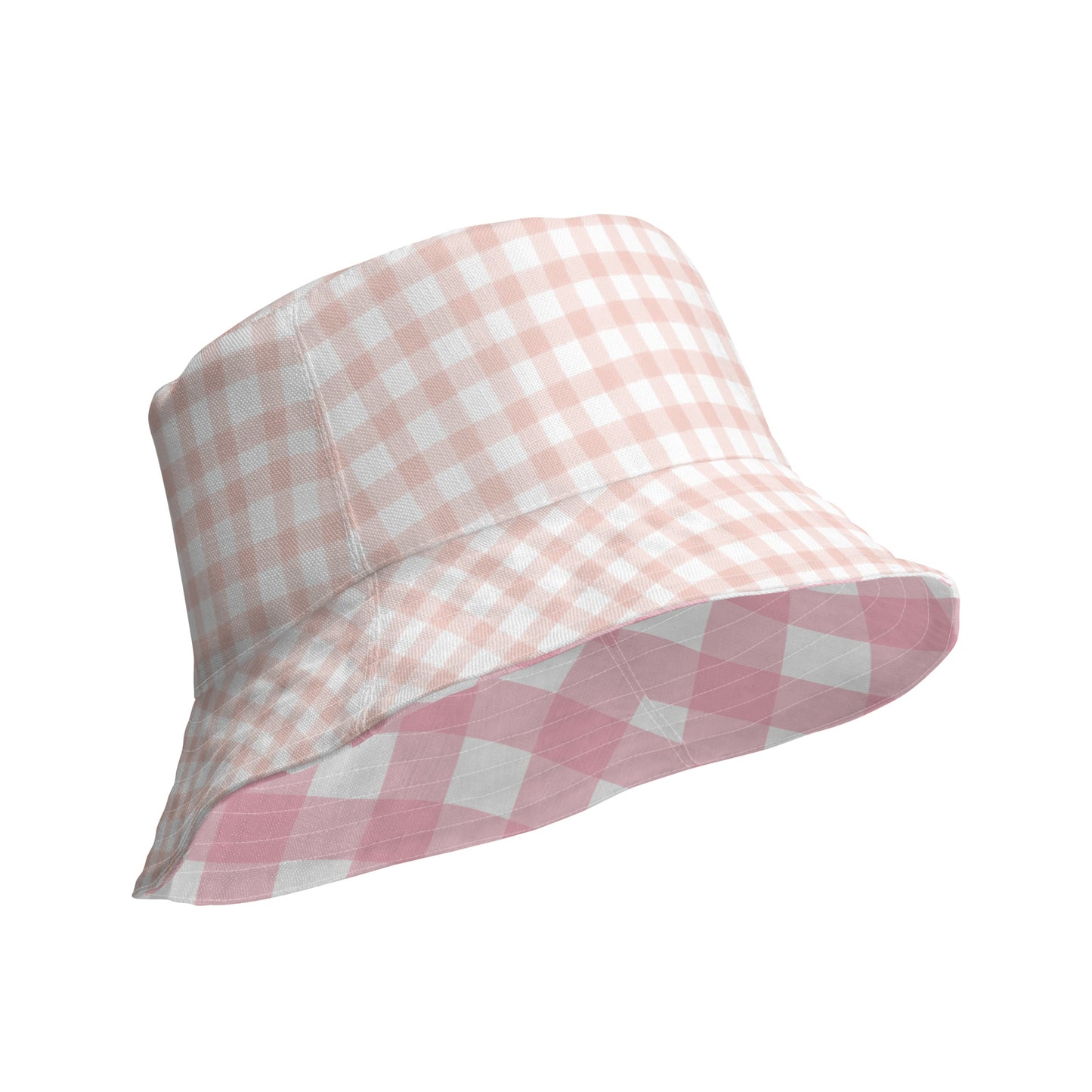 Pink Gingham Reversible bucket hat