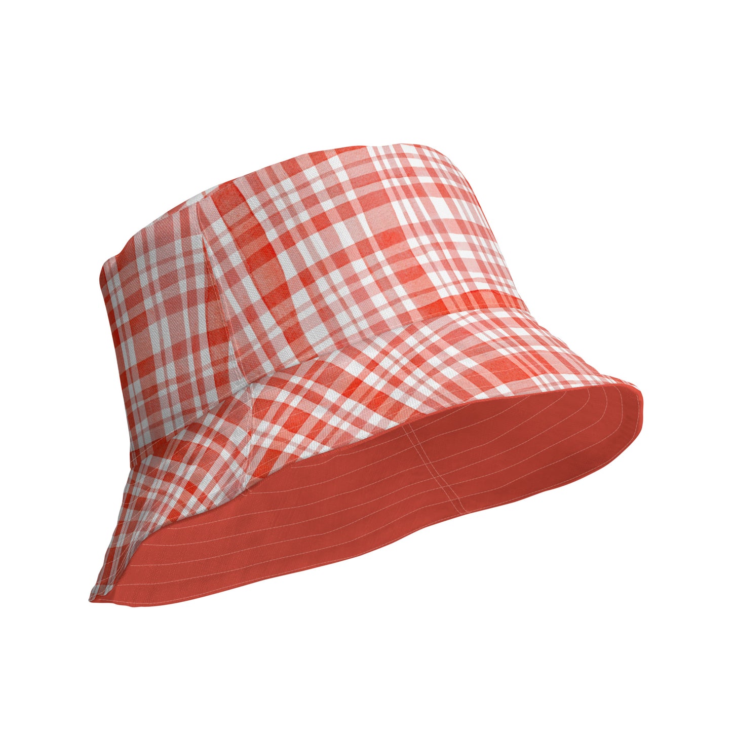 Red Gingham Reversible Bucket Hat