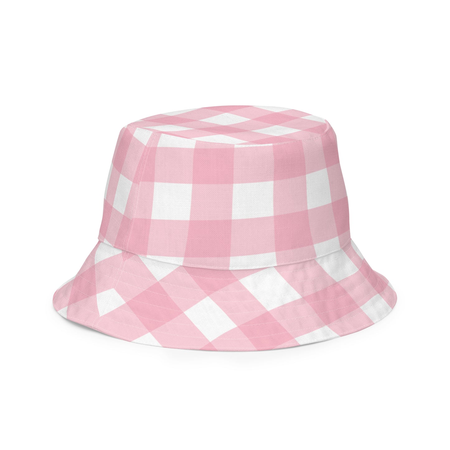 Pink Gingham Reversible bucket hat