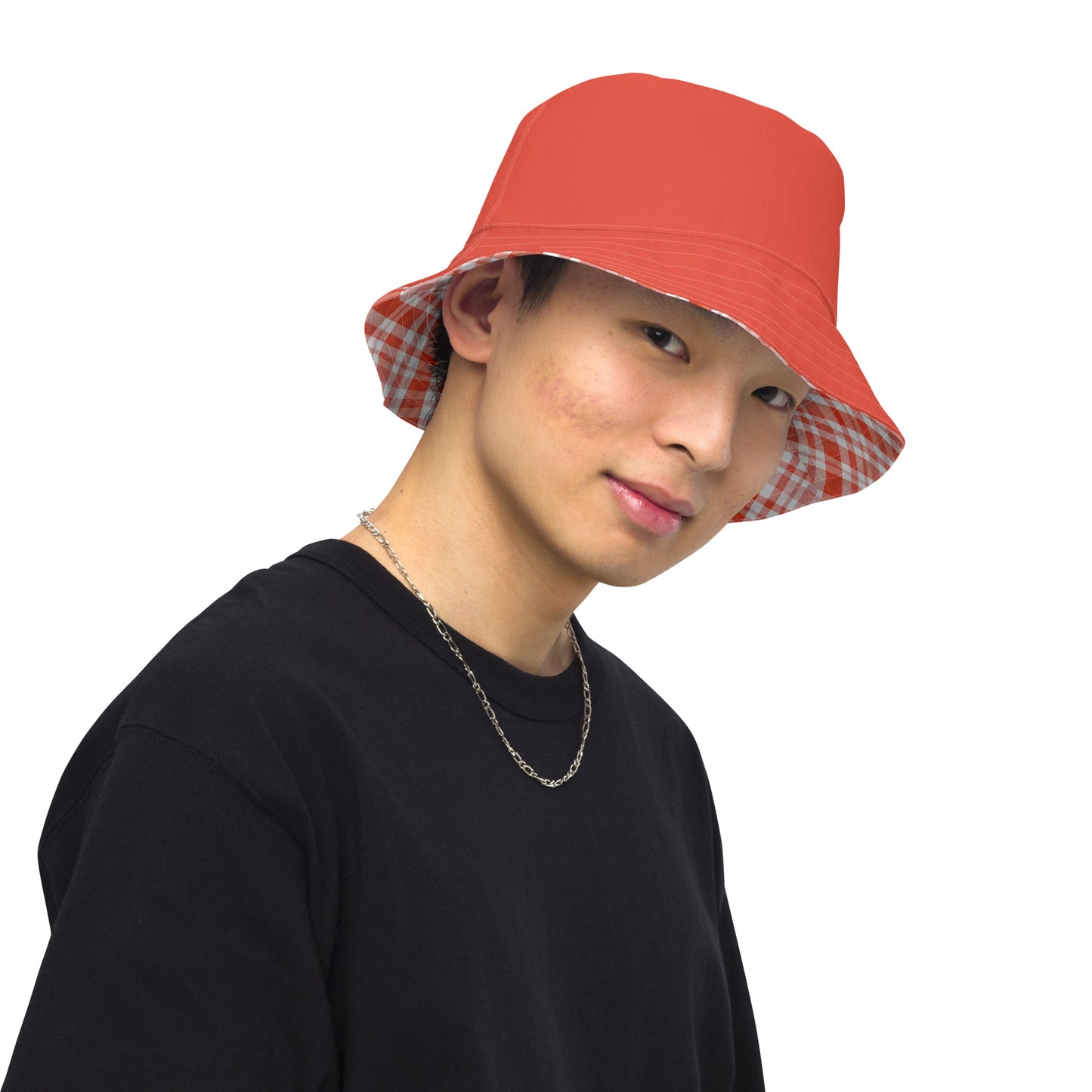 Red Gingham Reversible Bucket Hat