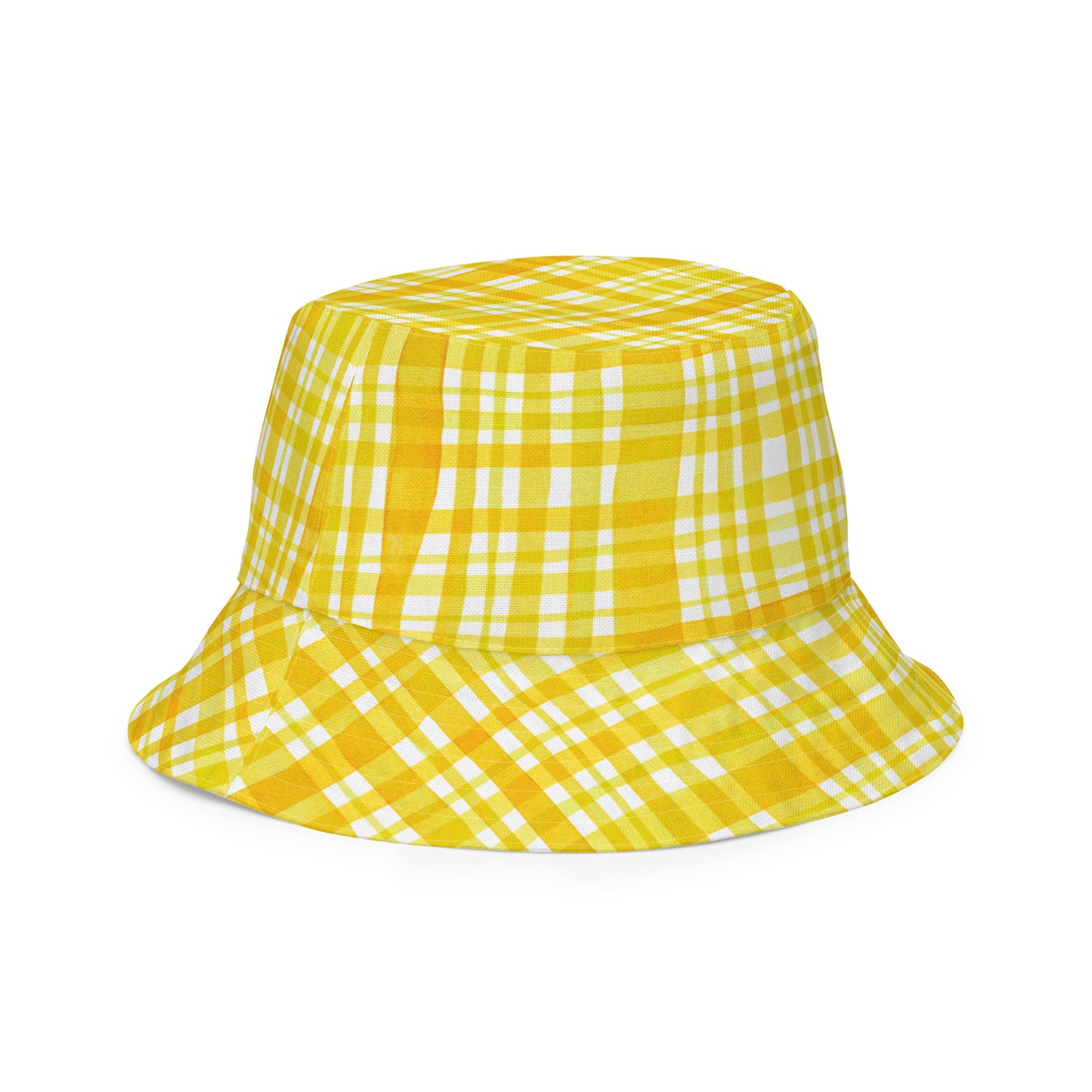 Yellow Gingham Reversible Bucket Hat