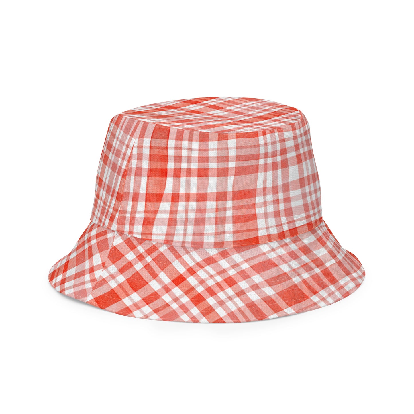 Red Gingham Reversible Bucket Hat