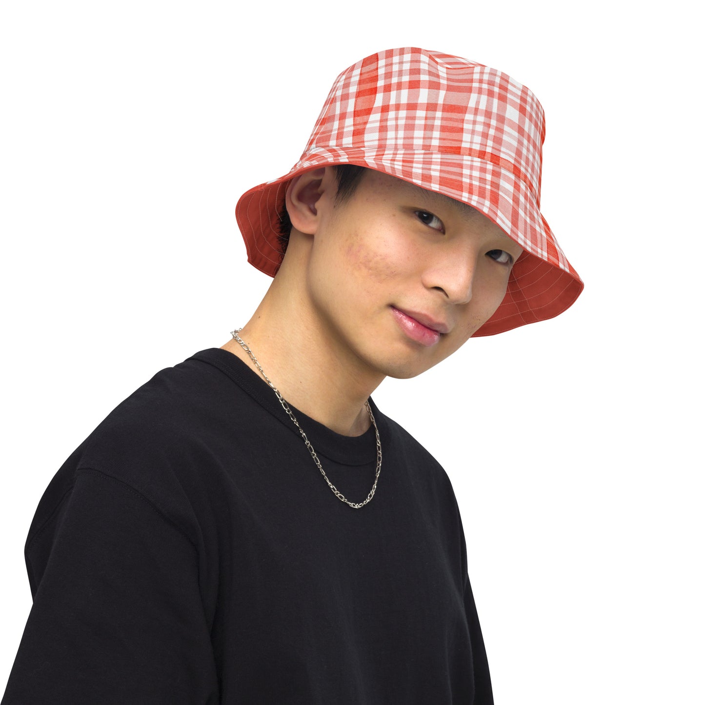 Red Gingham Reversible Bucket Hat