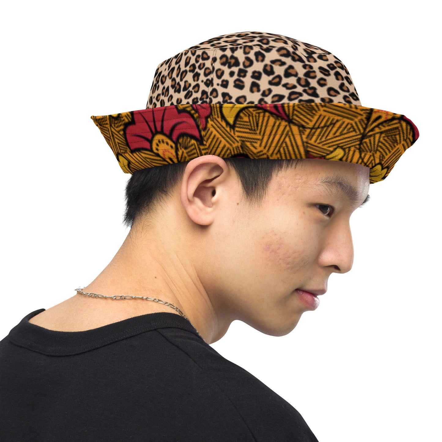 Ankara Leopard Reversible Bucket Hat