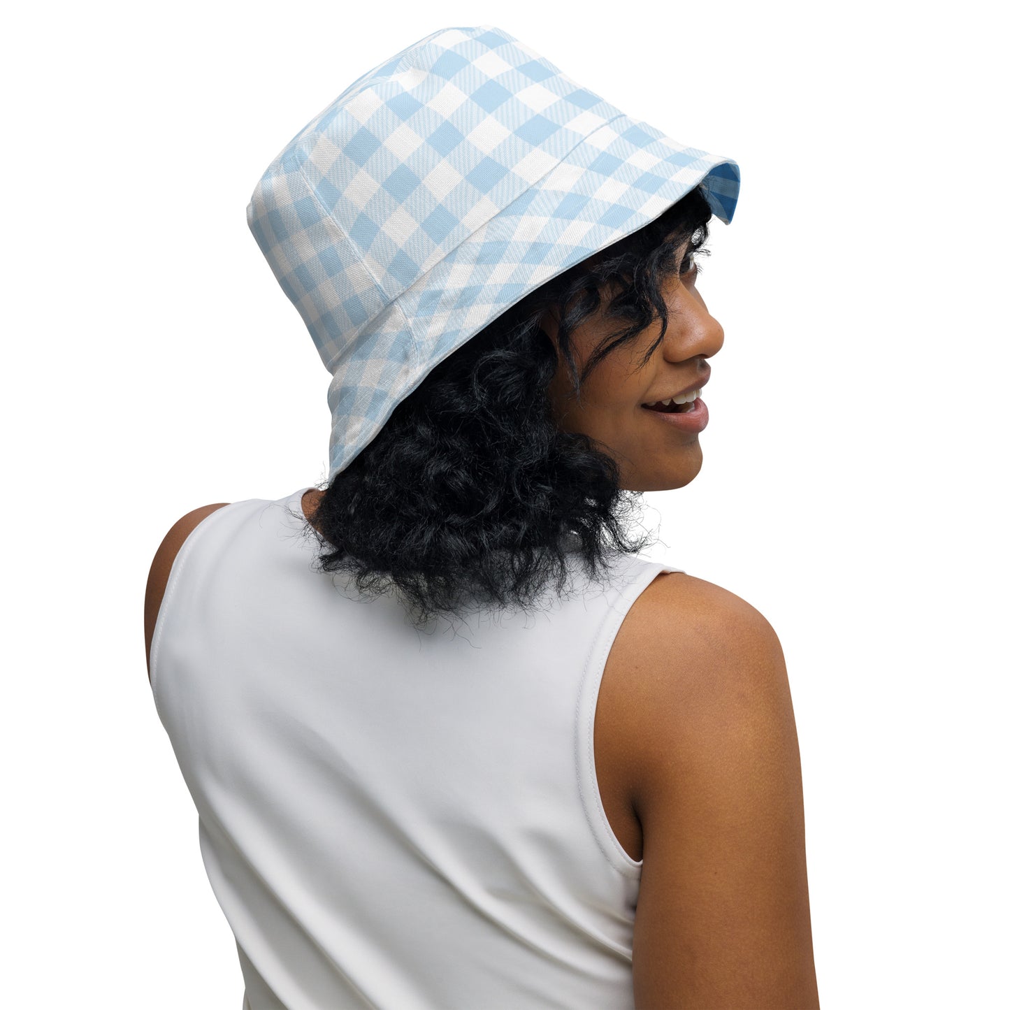 Blue Gingham Bucket Hat