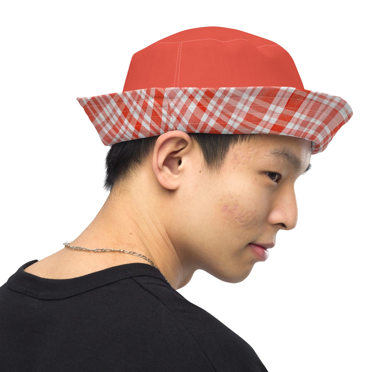 Red Gingham Reversible Bucket Hat