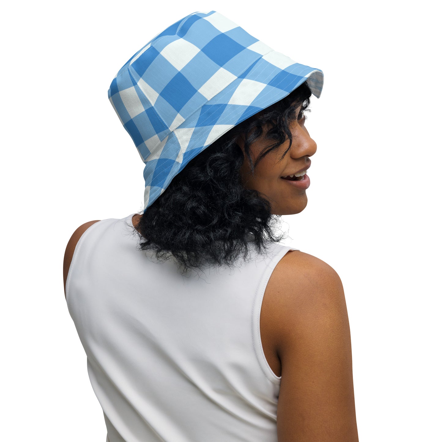 Blue Gingham Bucket Hat