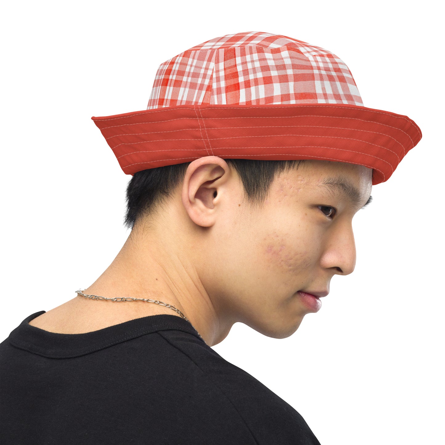 Red Gingham Reversible Bucket Hat