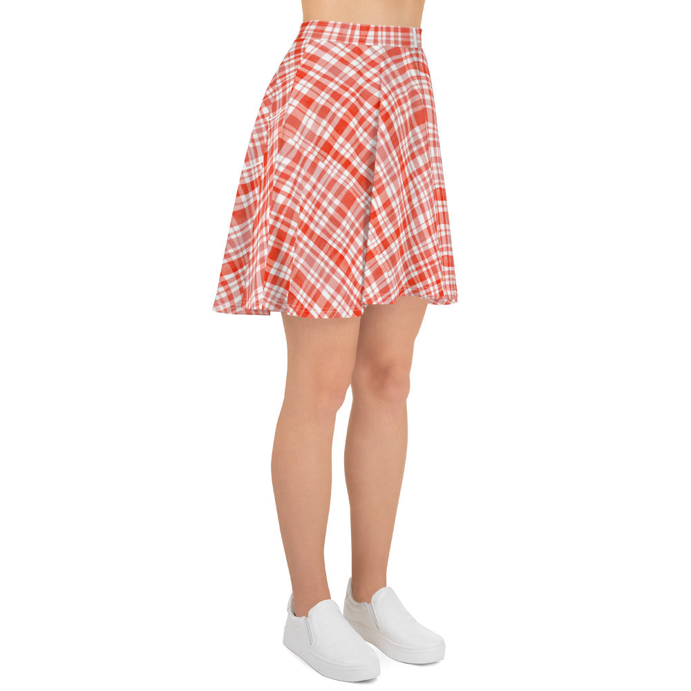 Red Gingham Skater Skirt