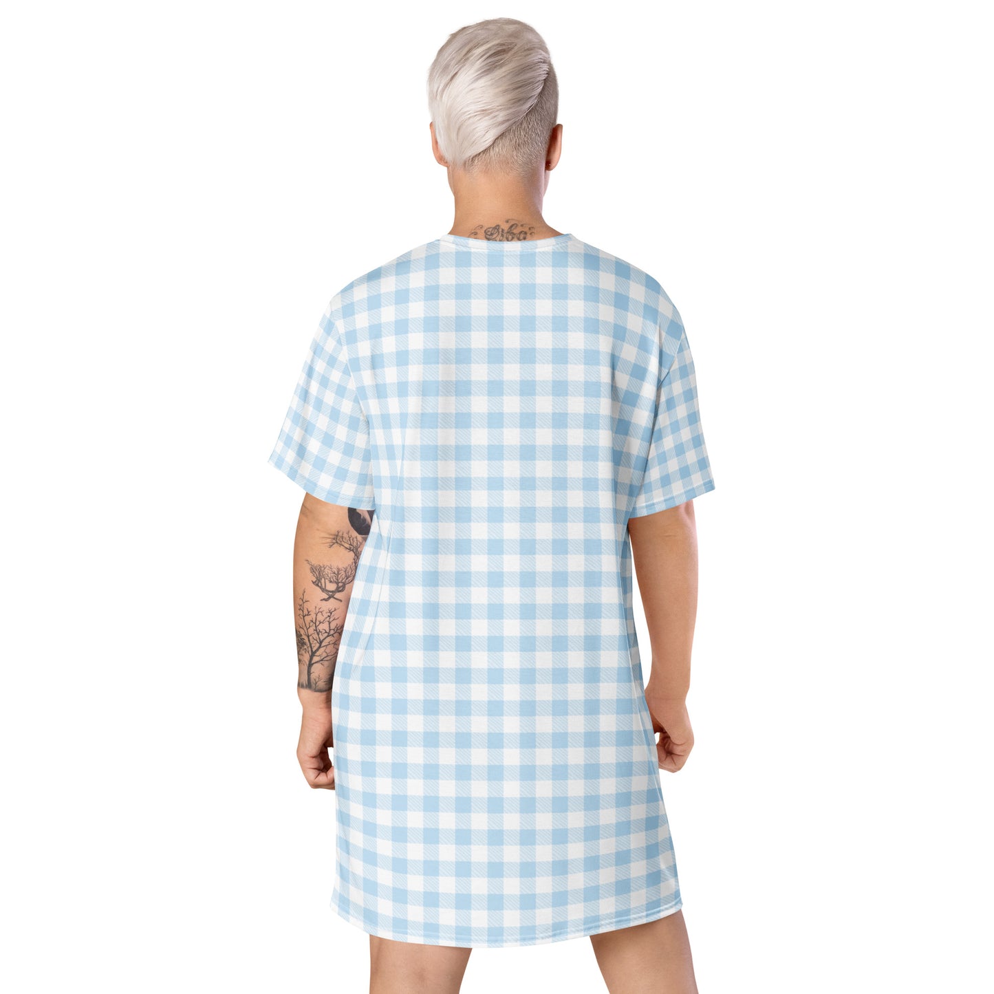 Blue Gingham T-shirt dress