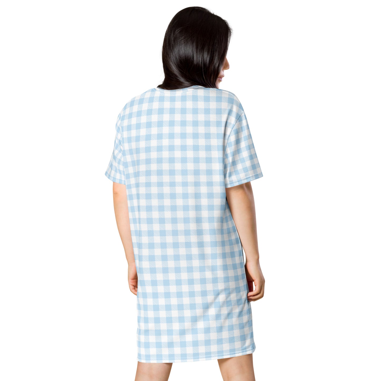 Blue Gingham T-shirt dress