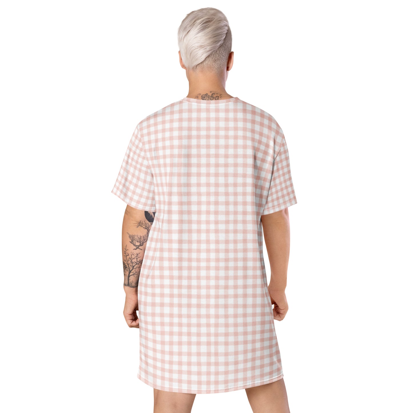 Pink Gingham T-shirt dress