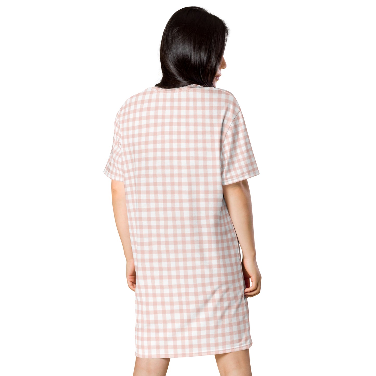 Pink Gingham T-shirt dress