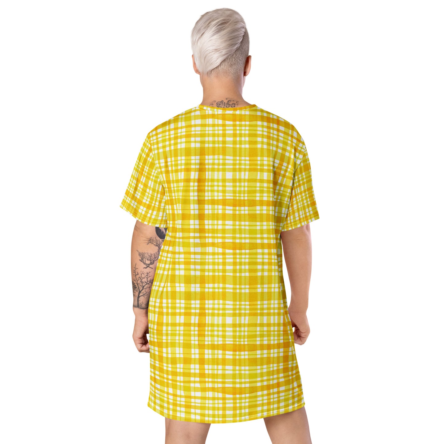 Yellow Gingham T-shirt dress