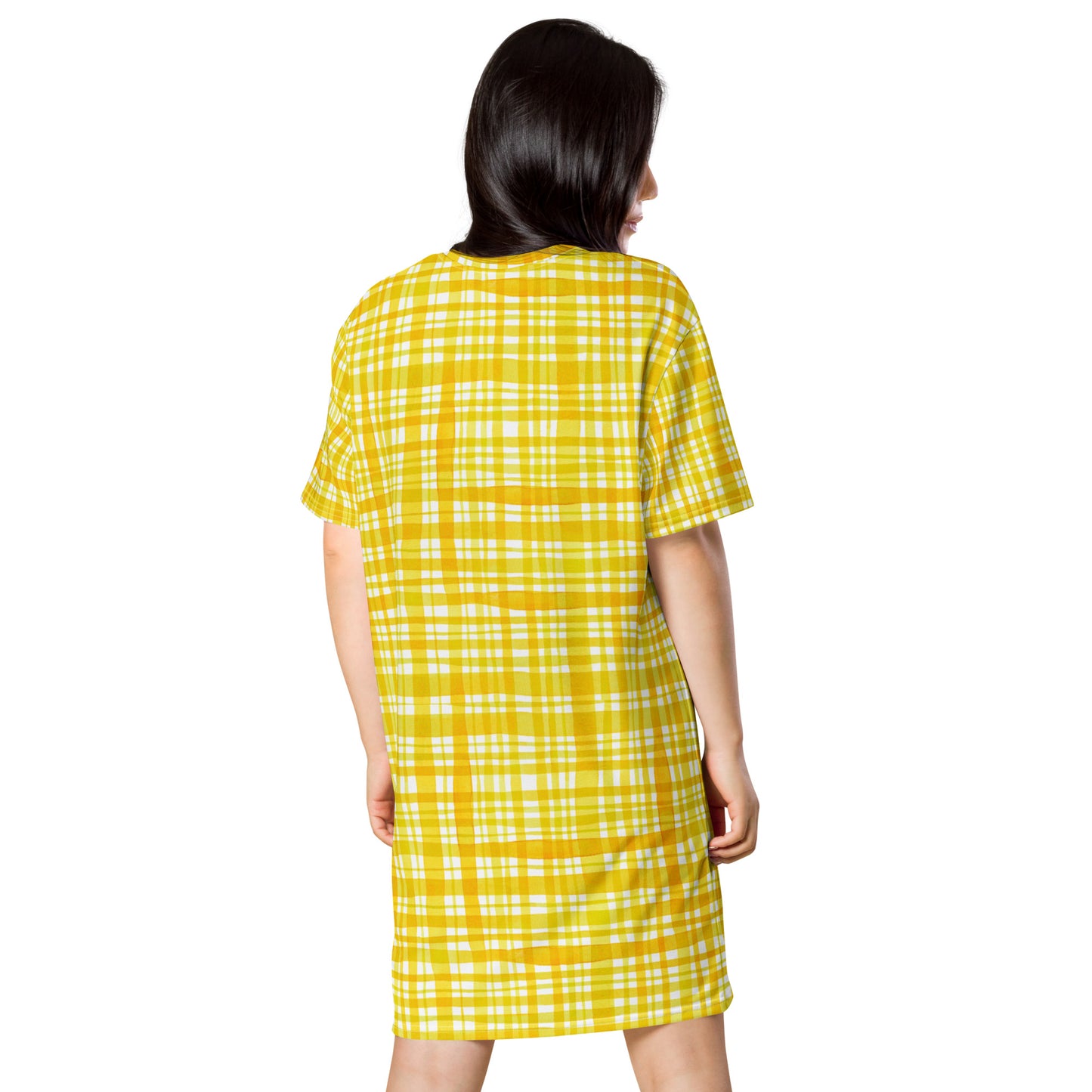 Yellow Gingham T-shirt dress