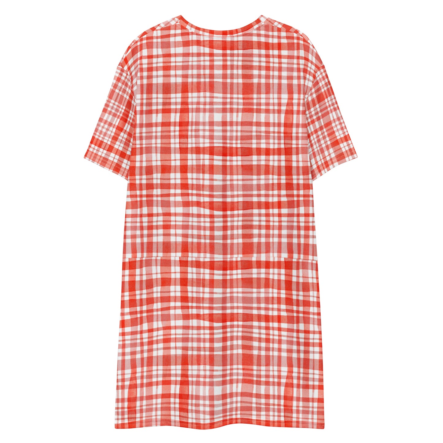 Red Gingham T-shirt dress