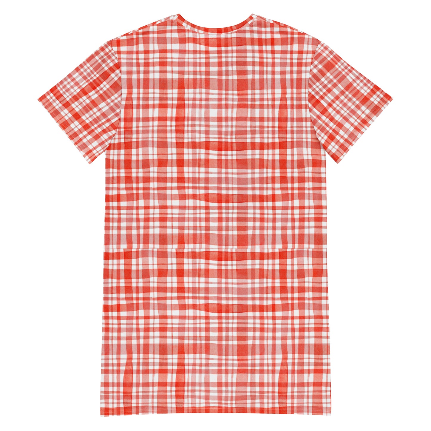 Red Gingham T-shirt dress