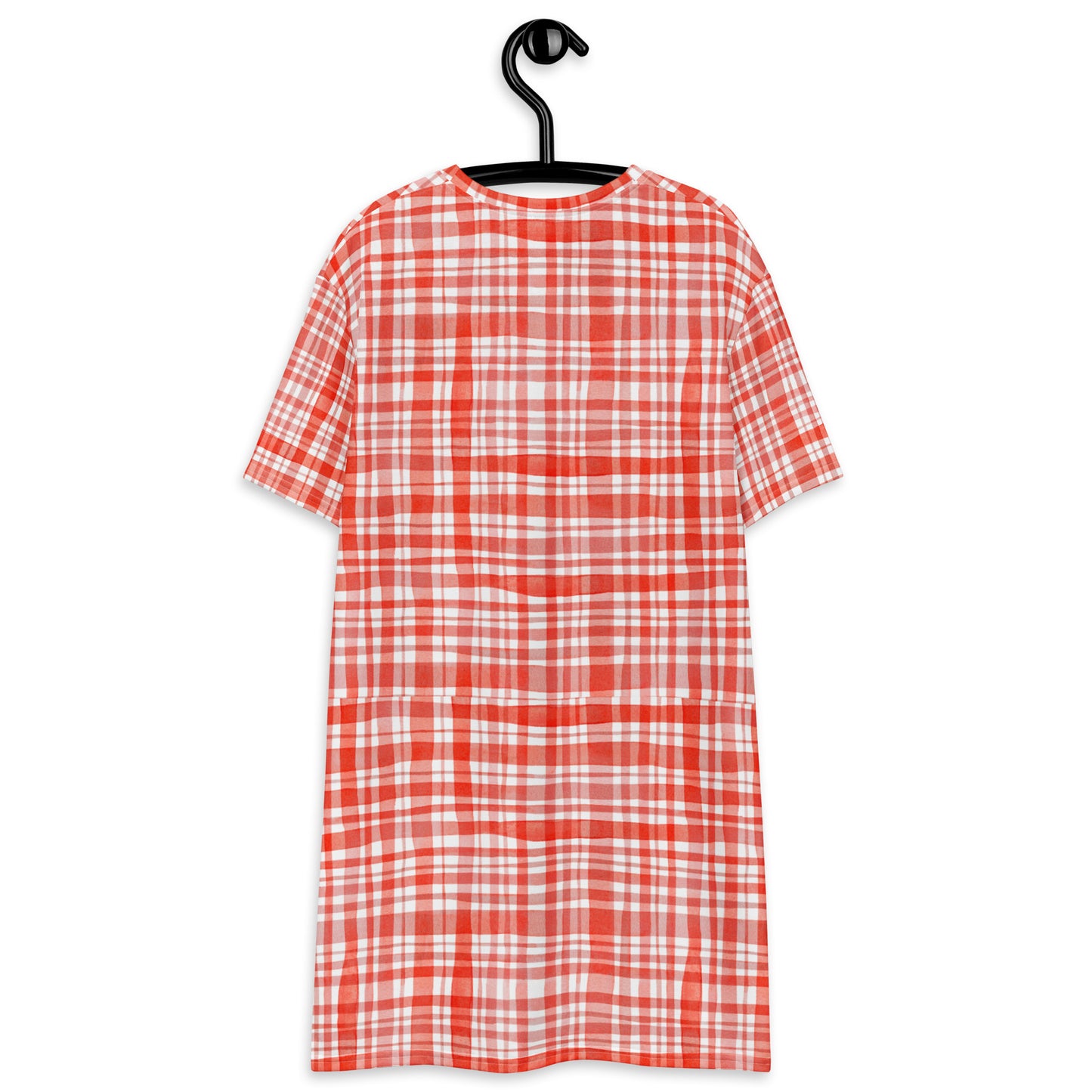 Red Gingham T-shirt dress