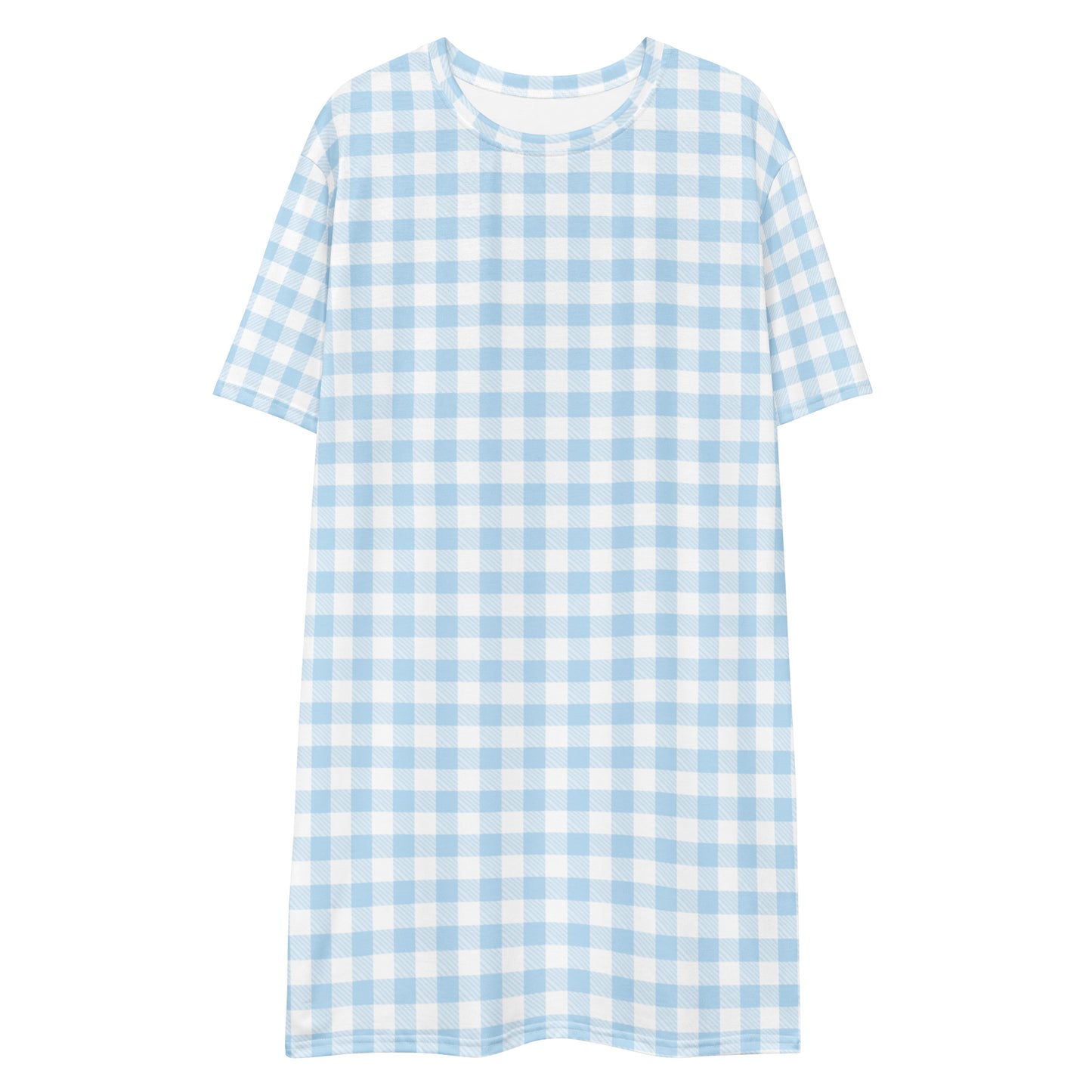 Blue Gingham T-shirt dress