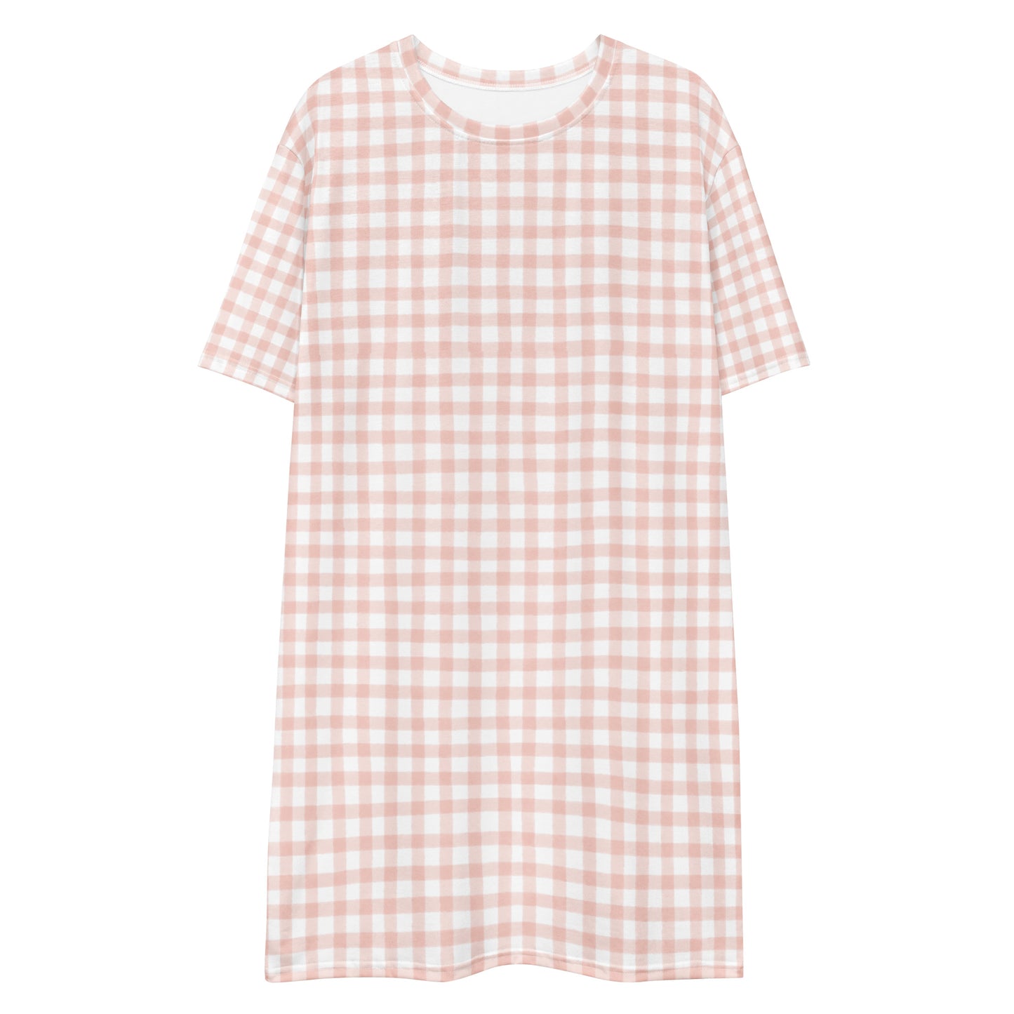 Pink Gingham T-shirt dress