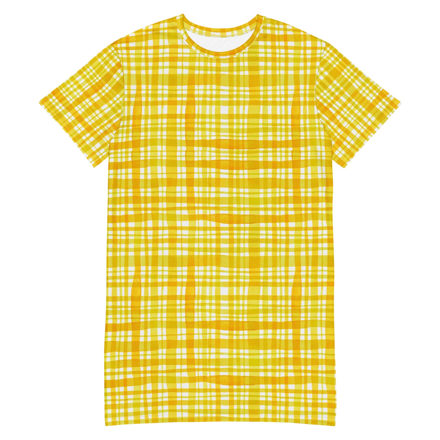 Yellow Gingham T-shirt dress