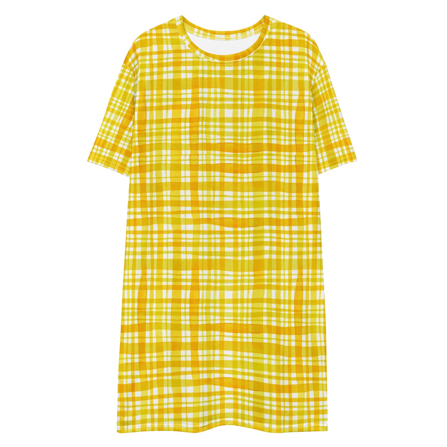 Yellow Gingham T-shirt dress