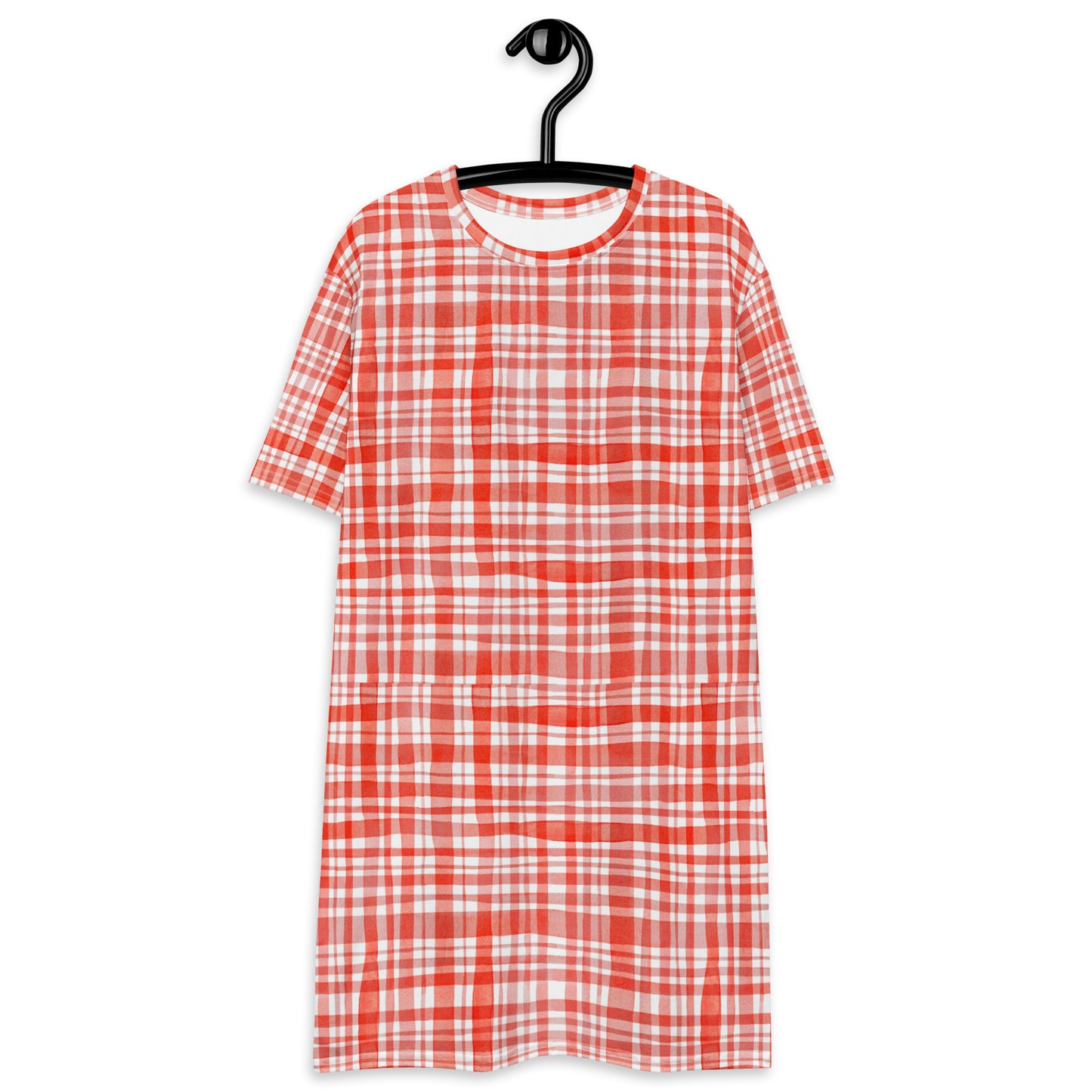 Red Gingham T-shirt dress