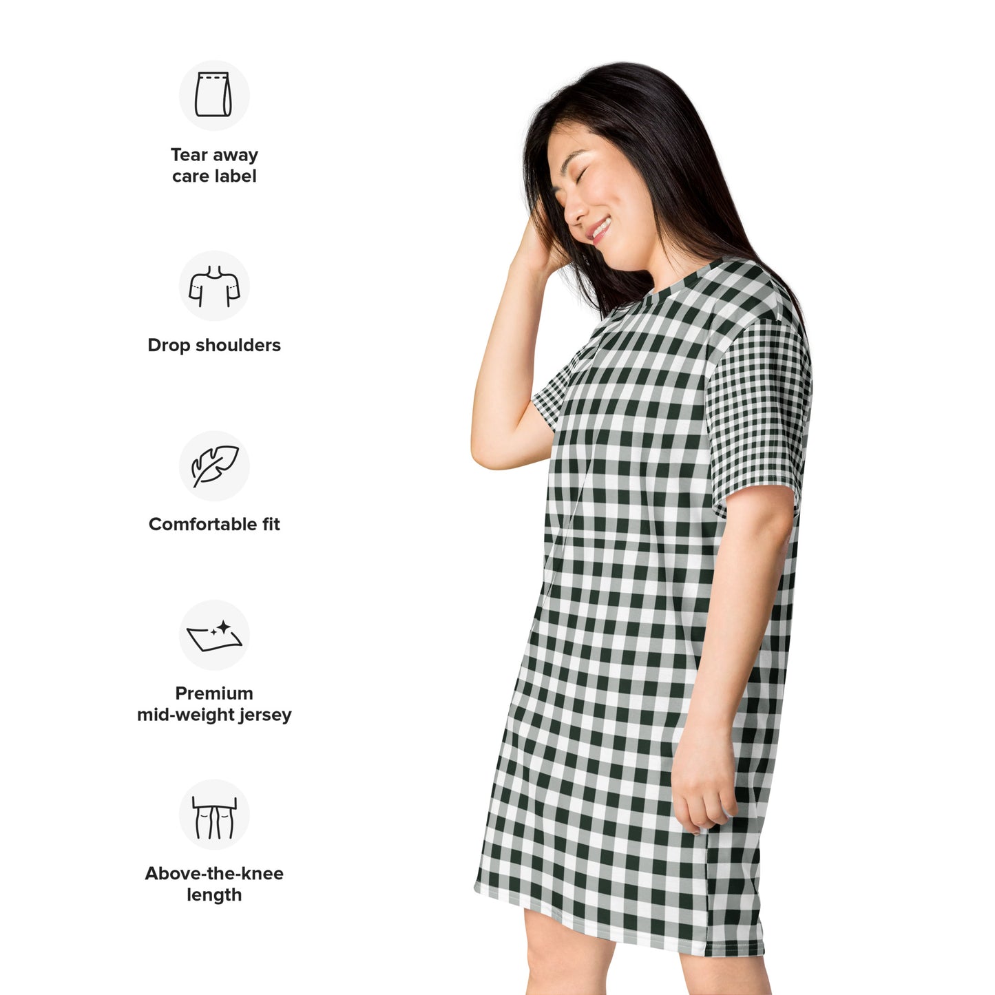 Gingham T-shirt Dress