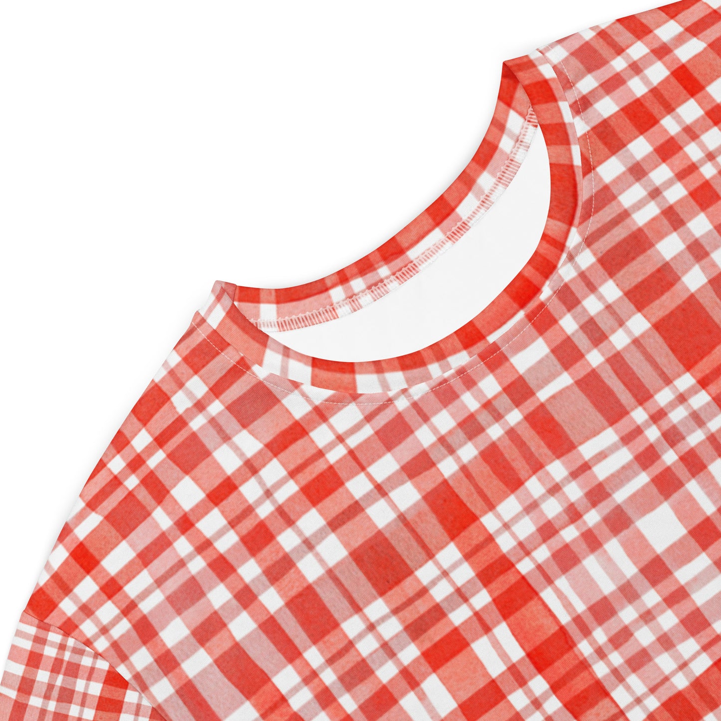 Red Gingham T-shirt dress