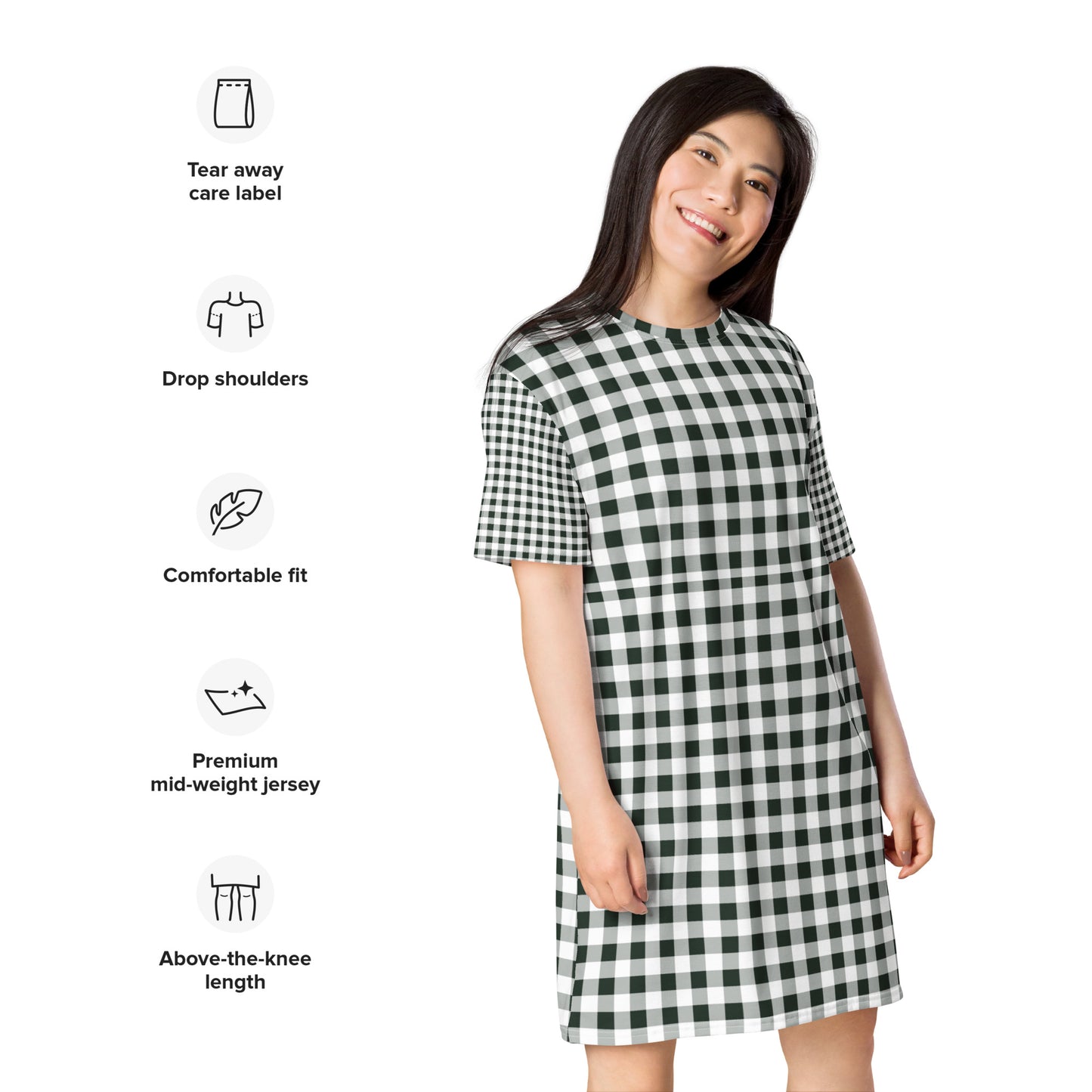 Gingham T-shirt Dress