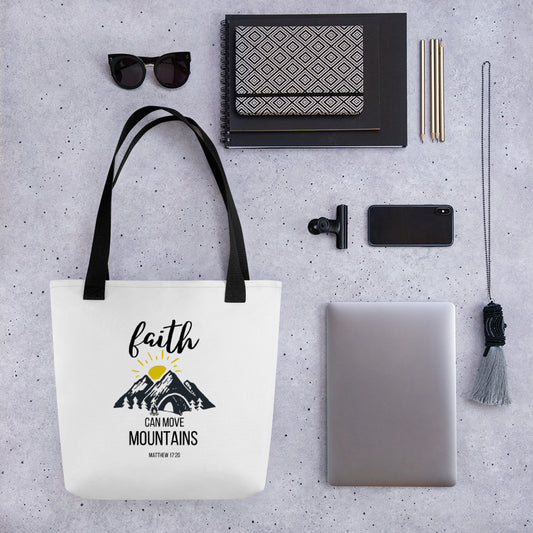 Faith Can Move Mountains Tote bag