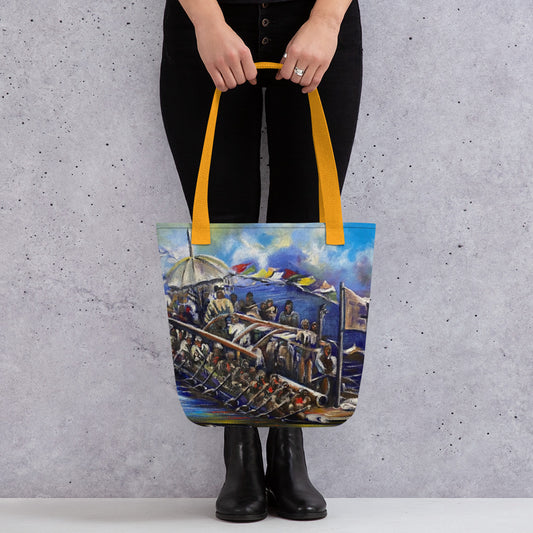 Gift Ideas For History Buffs - History Of Rivers State Oil Painting Print On Tote bag