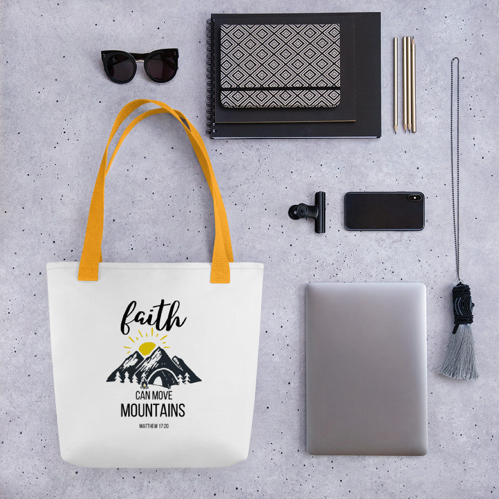 Faith Can Move Mountains Tote bag