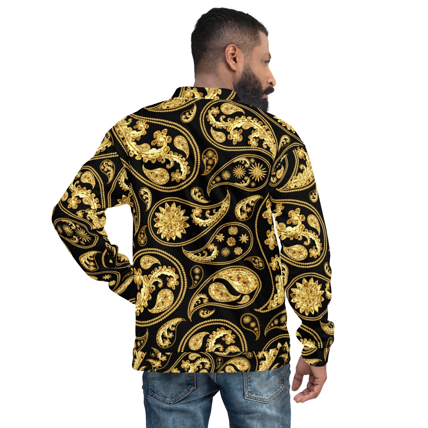 Black Paisley Unisex Bomber Jacket