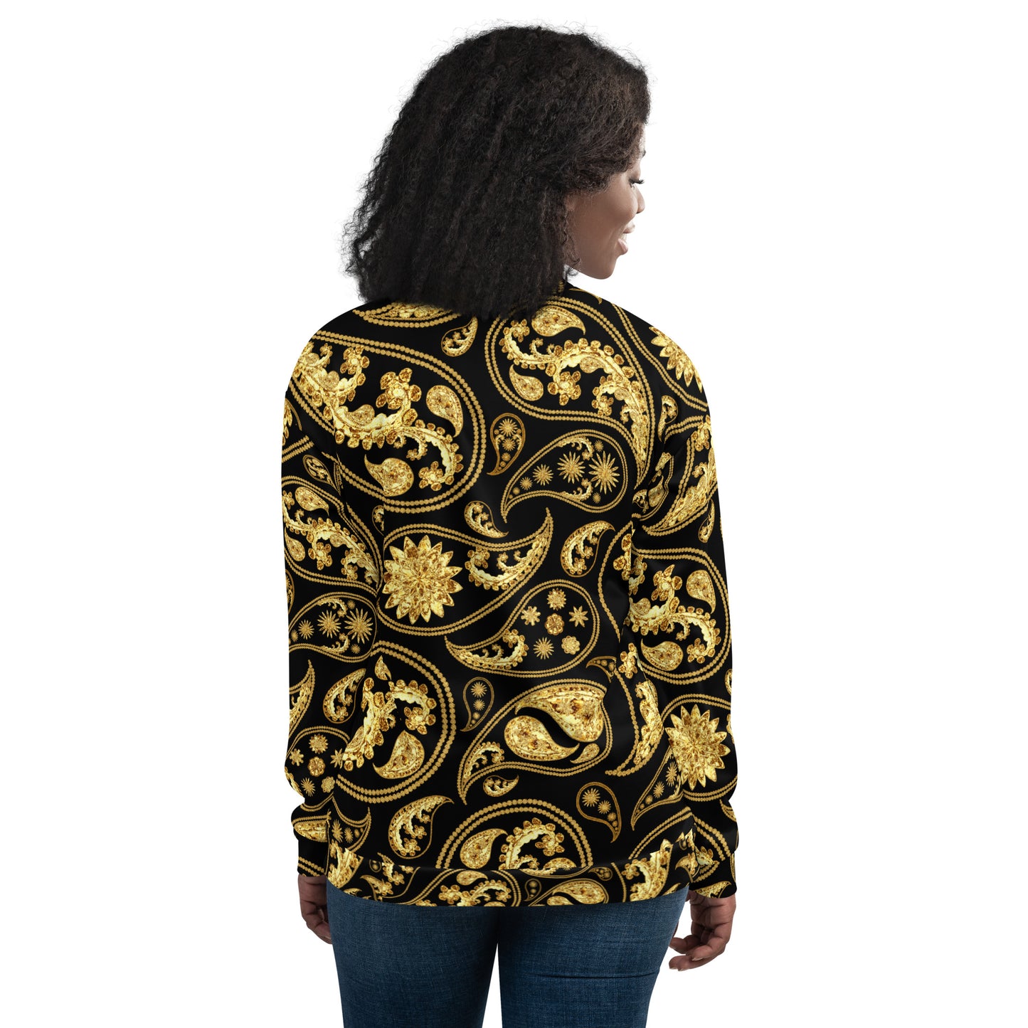 Black Paisley Unisex Bomber Jacket