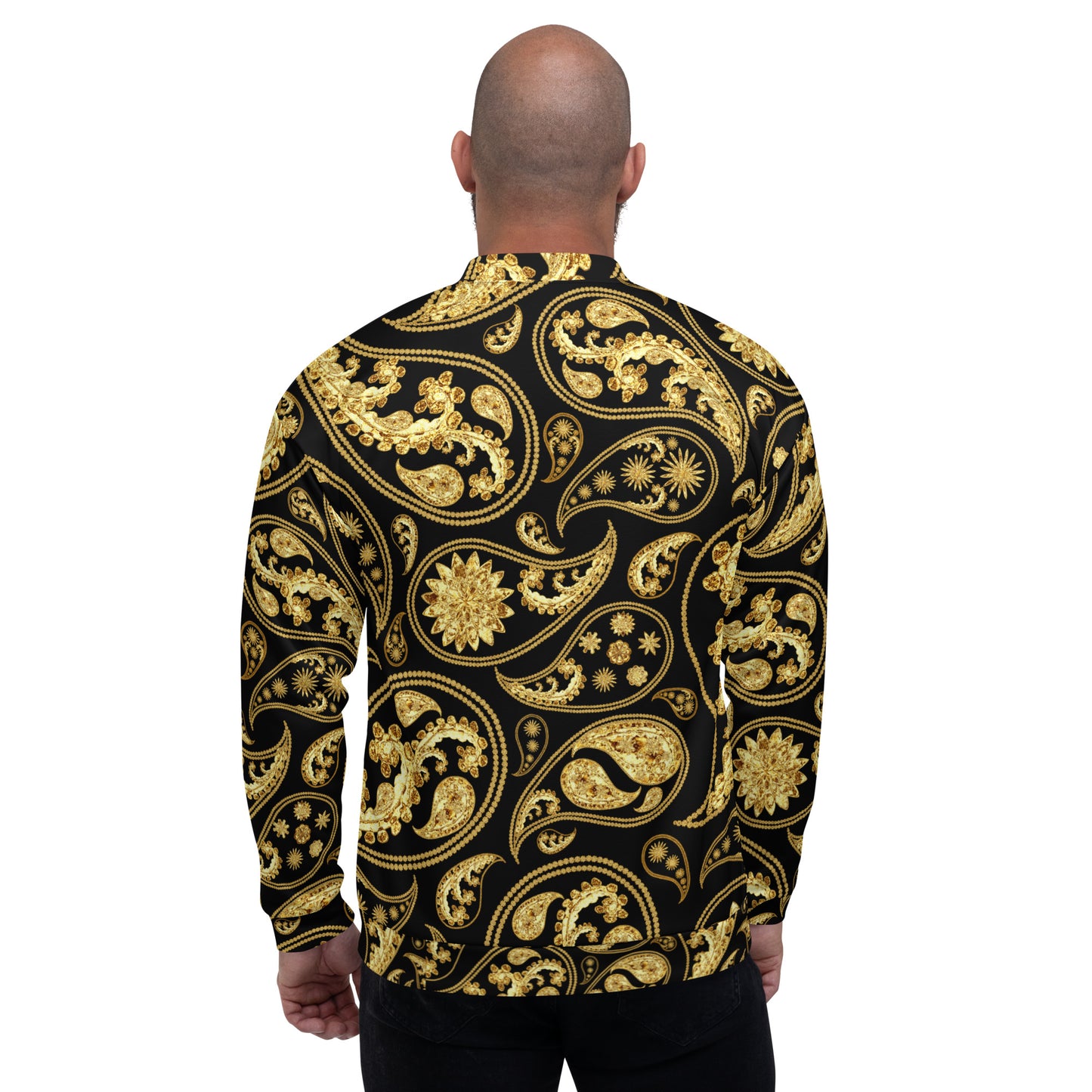 Black Paisley Unisex Bomber Jacket