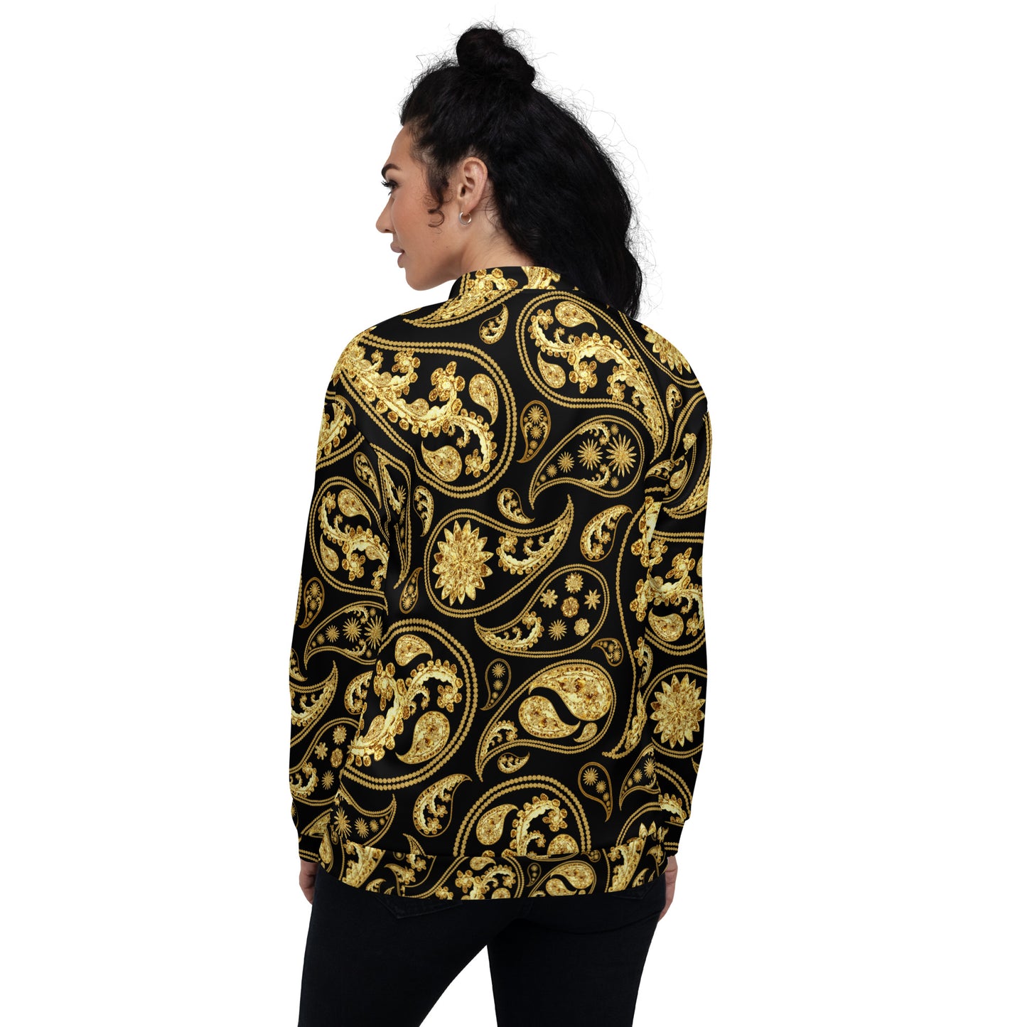 Black Paisley Unisex Bomber Jacket