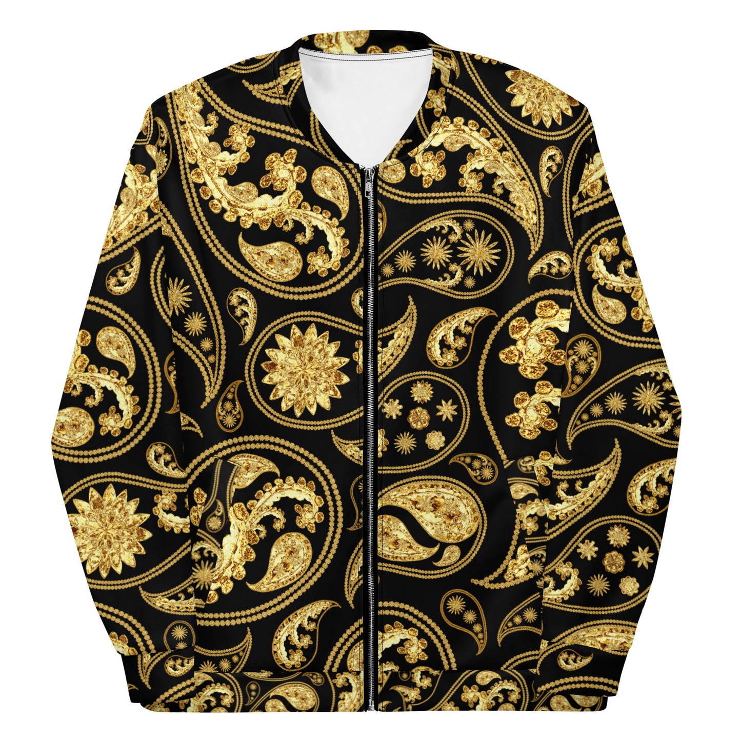 Black Paisley Unisex Bomber Jacket